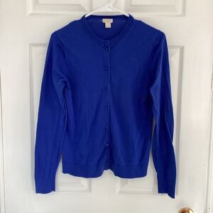 J. Crew Royal Blue Crewneck Cardigan